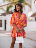 Layered Printed Surplice Mini Dress - Draped in Grace