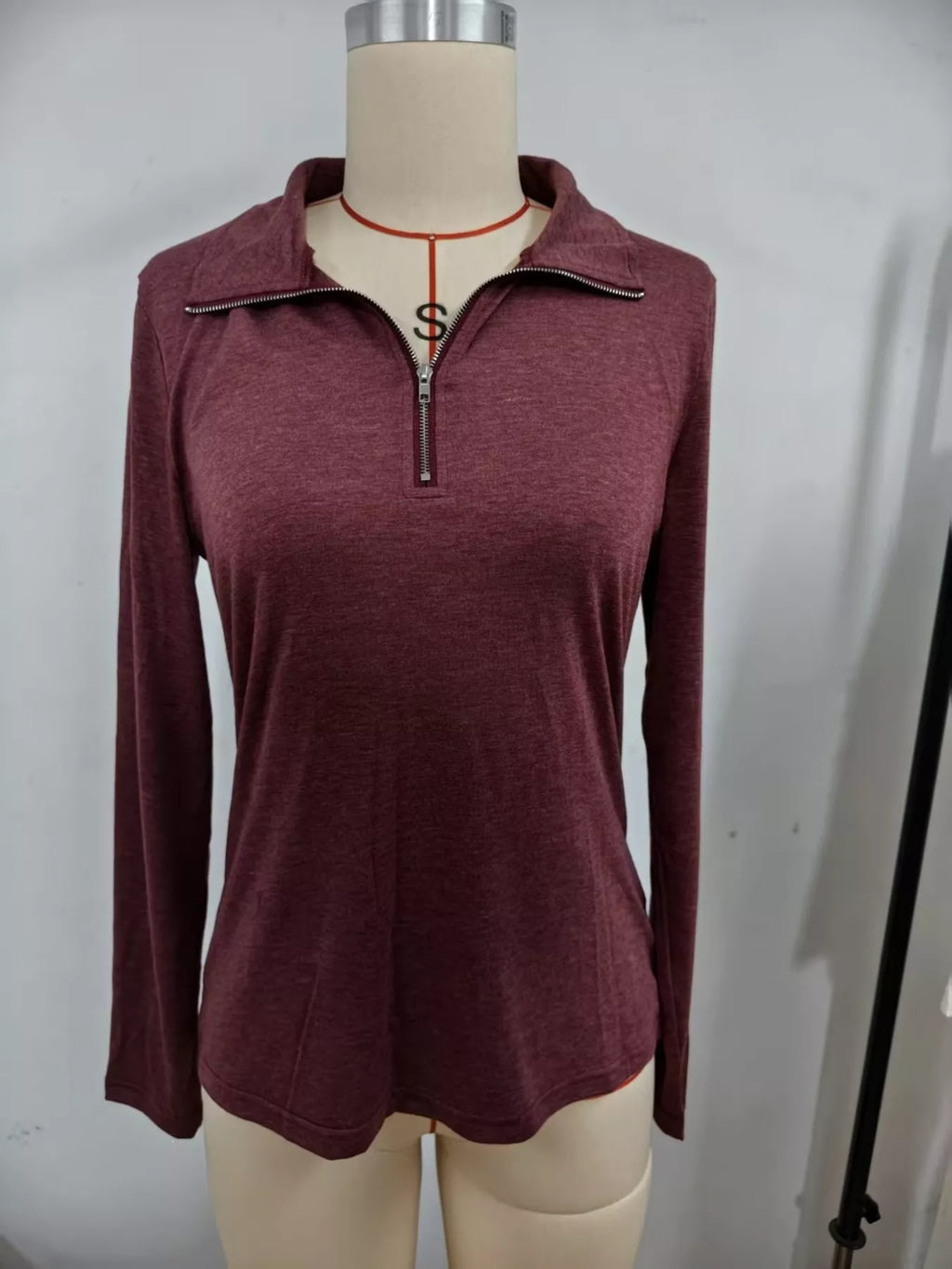 Slim Fit Long Sleeve Quarter-Zip T-Shirt - Draped in Grace