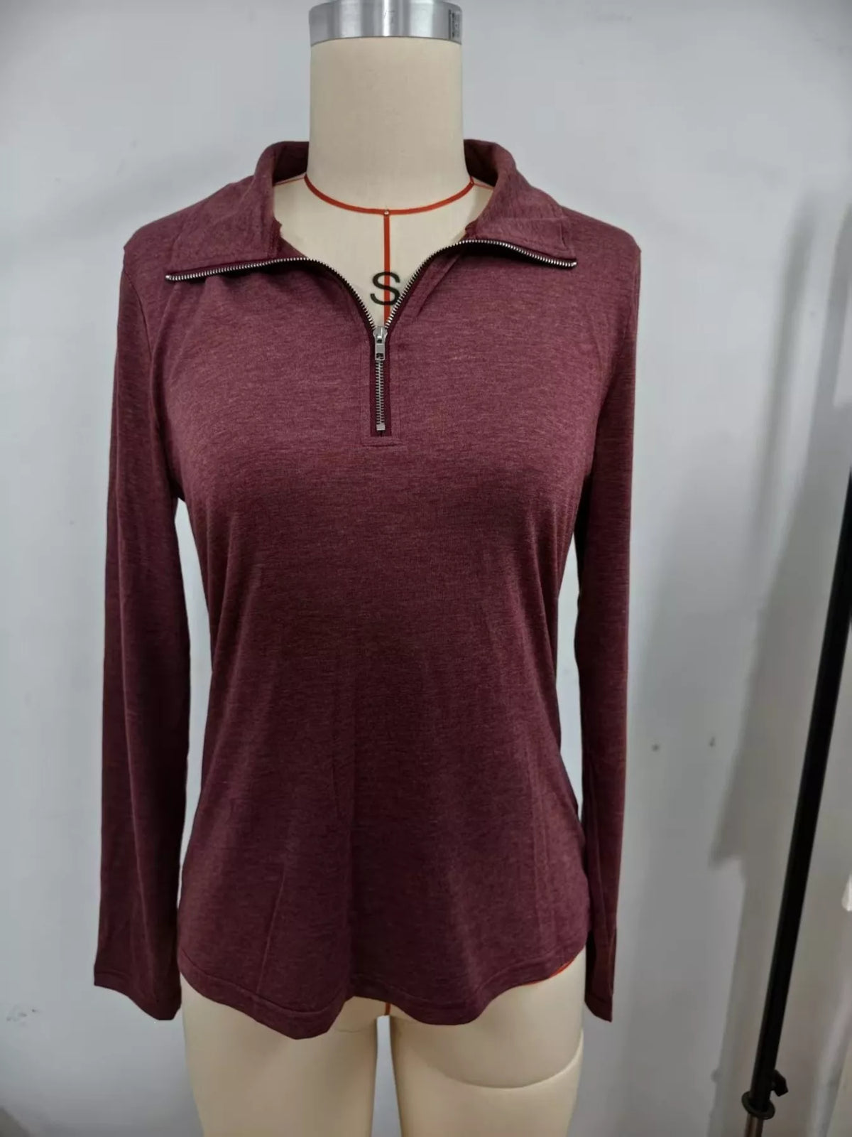 Slim Fit Long Sleeve Quarter-Zip T-Shirt - Draped in Grace