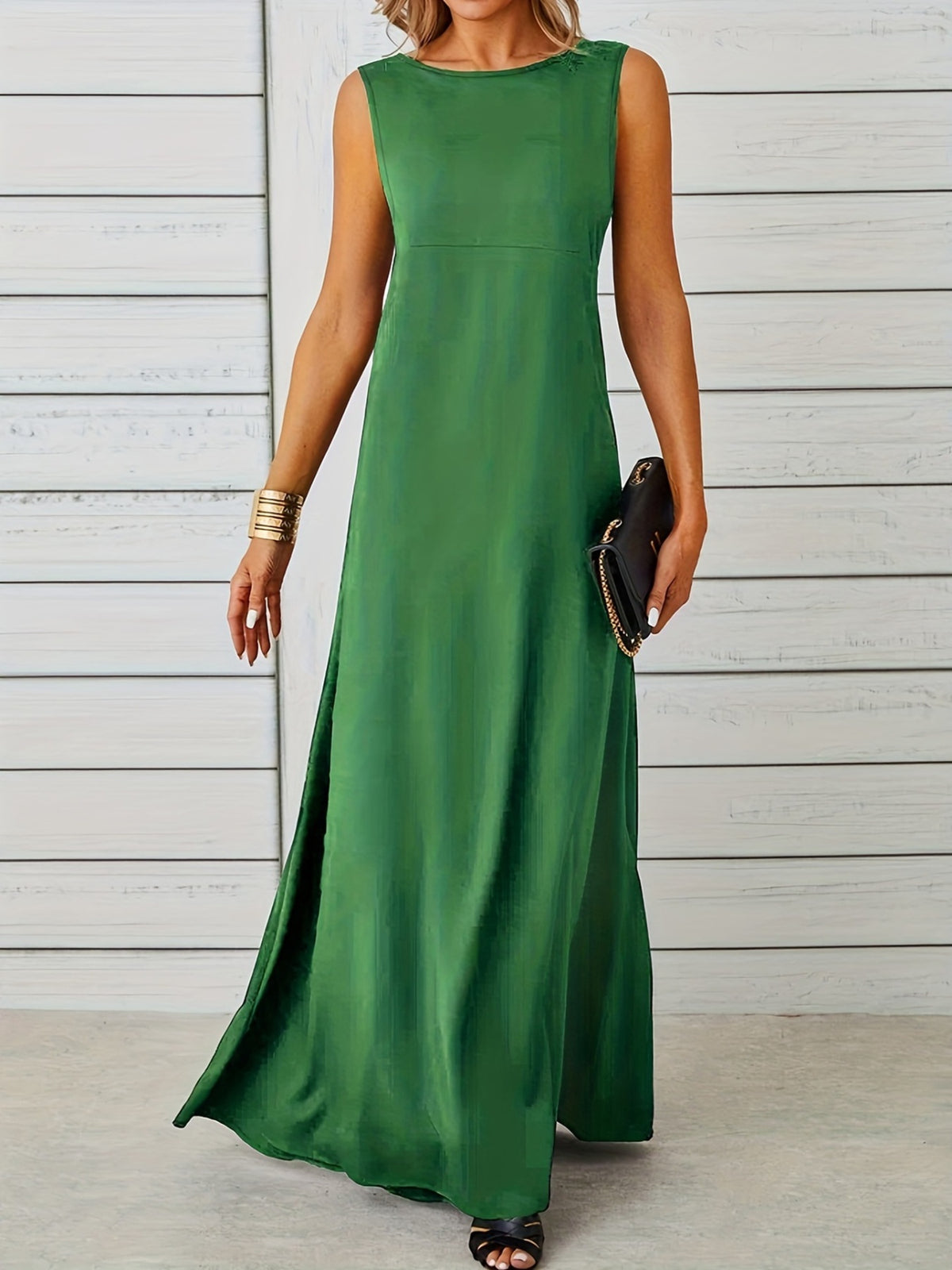 Sleeveless Flowy Maxi Dress - Draped in Grace