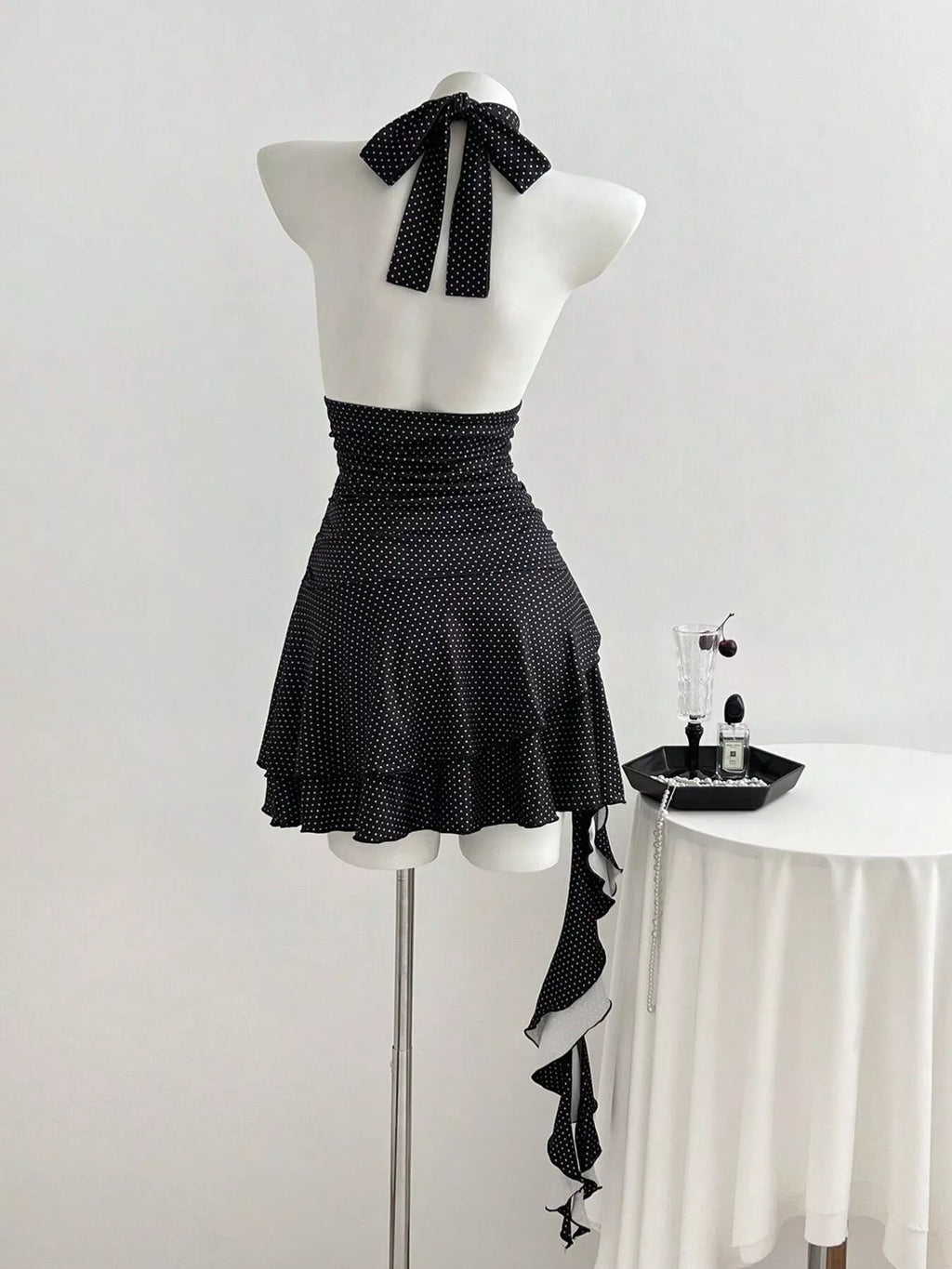Front Halter Neck Dress - Draped in Grace