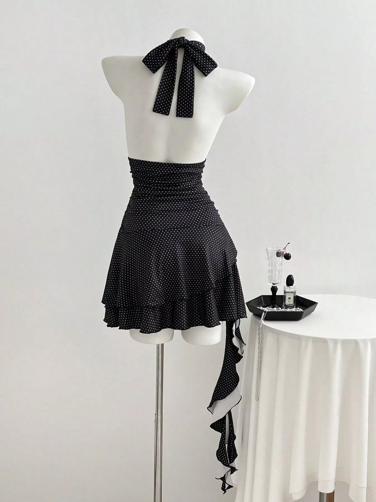 Front Halter Neck Dress - Draped in Grace
