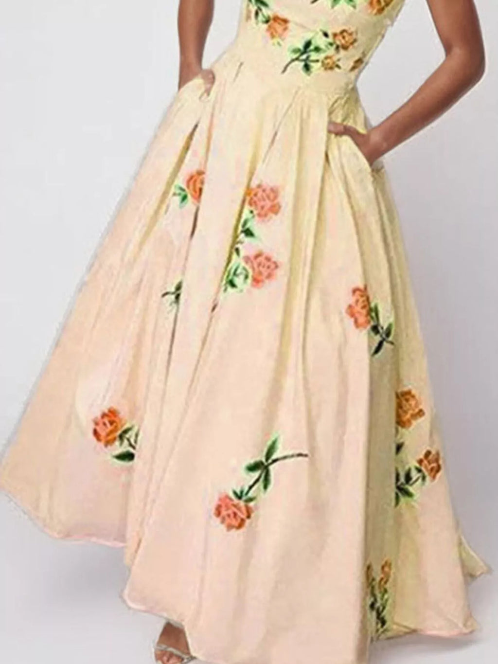 Floral Print Tube Maxi Dress - Draped in Grace