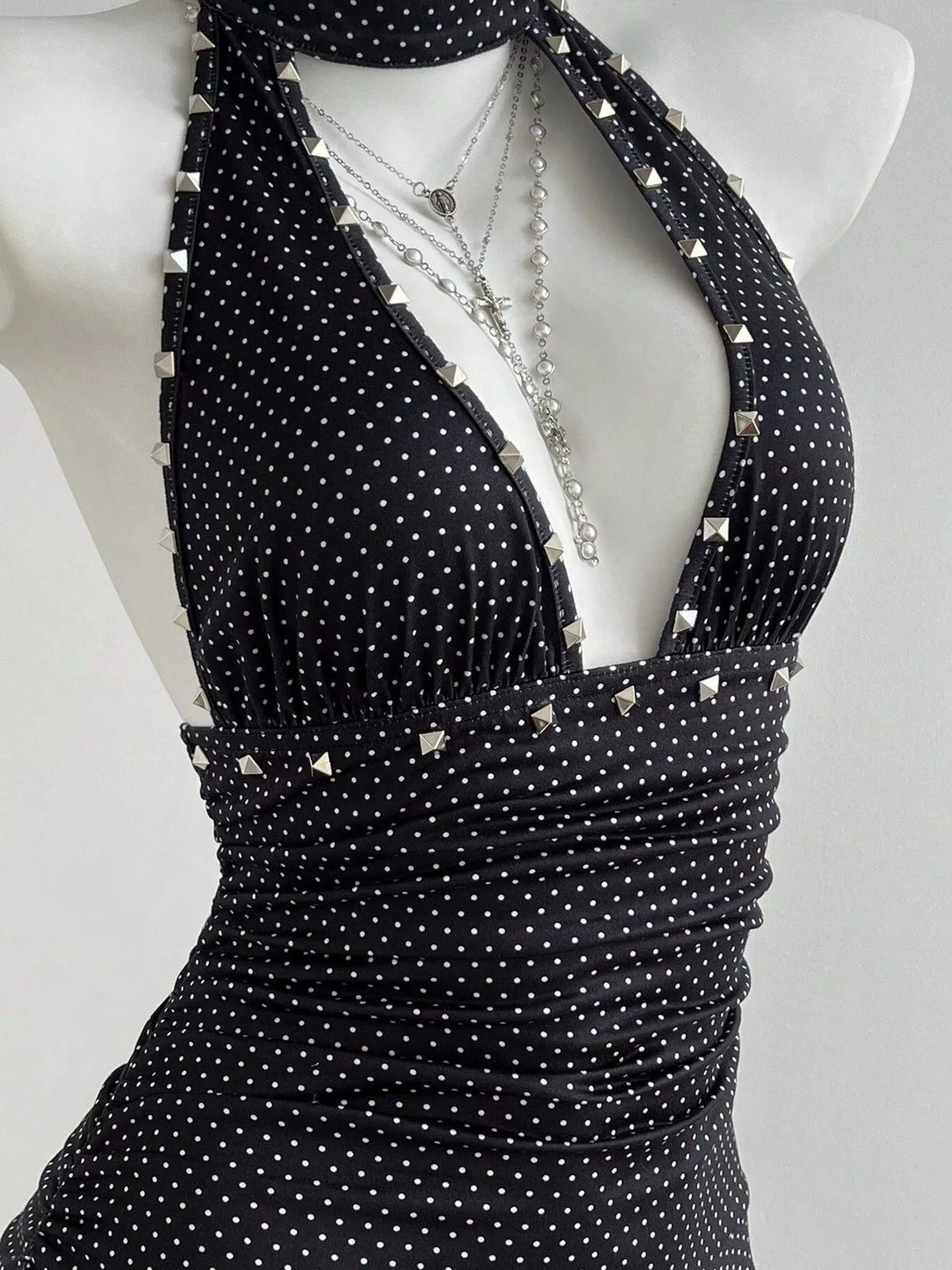 Front Halter Neck Dress - Draped in Grace