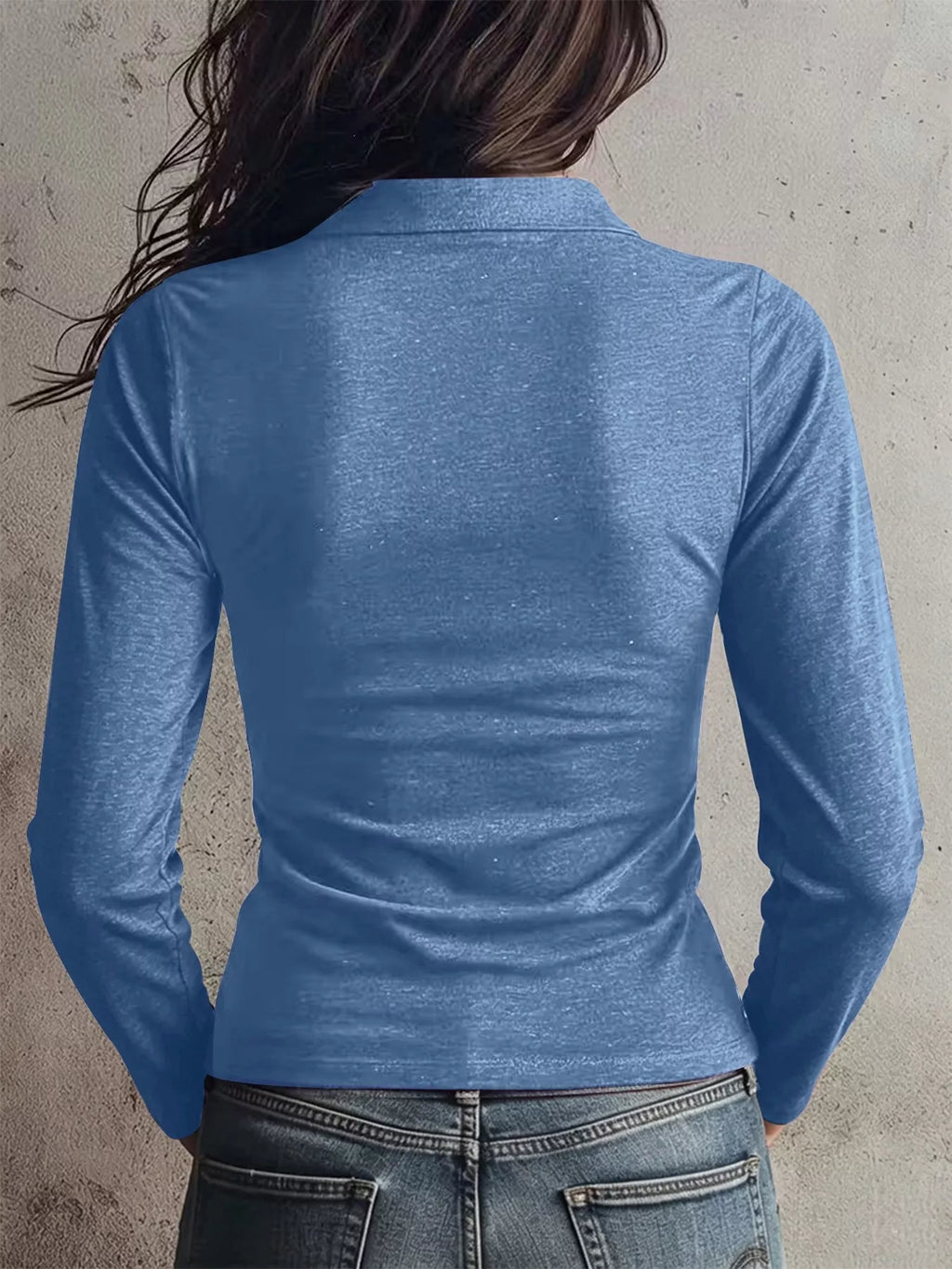 Slim Fit Long Sleeve Quarter-Zip T-Shirt - Draped in Grace