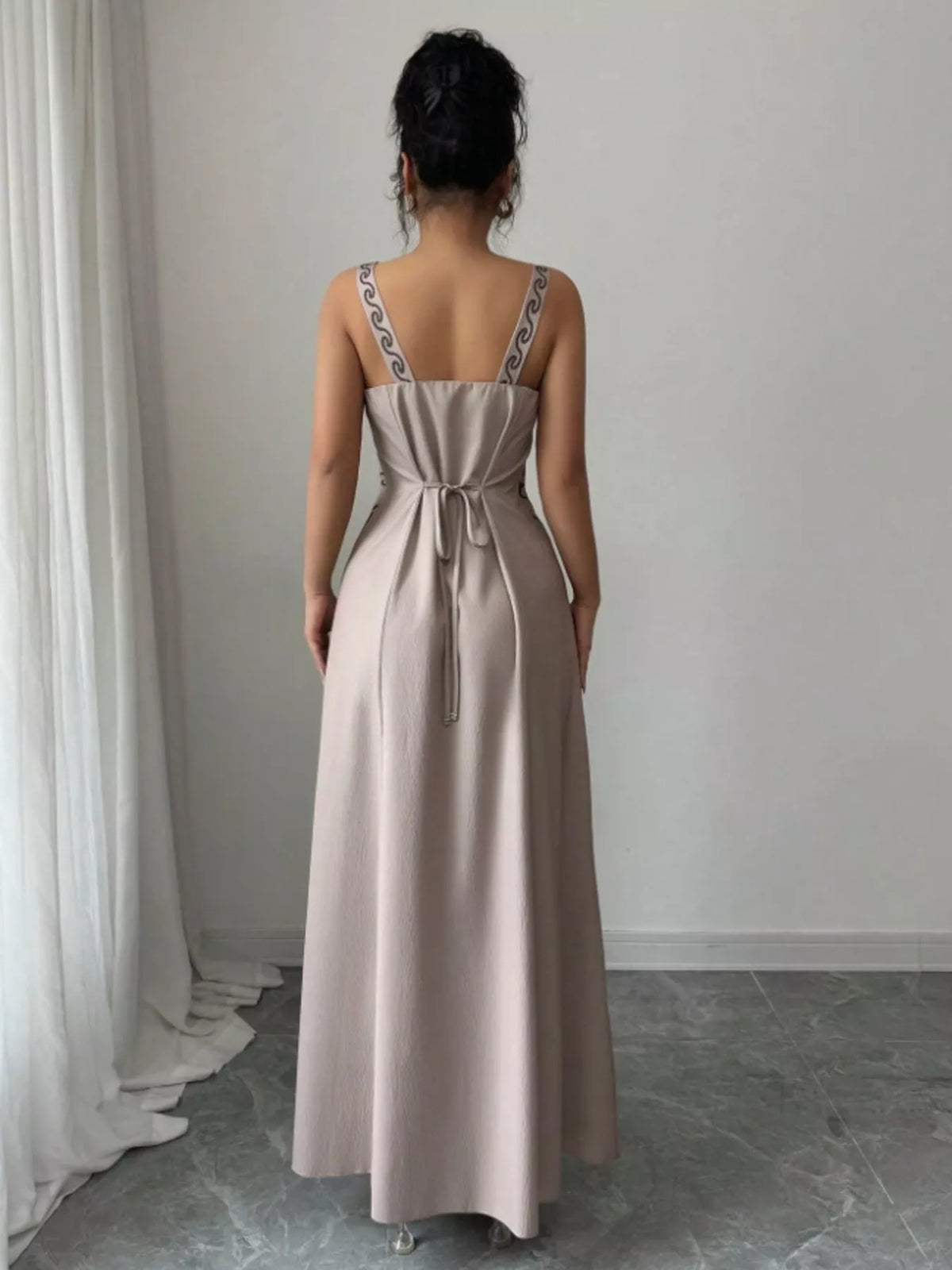 Floral Sleeveless Maxi Dress with Side Slit - Draped in Grace