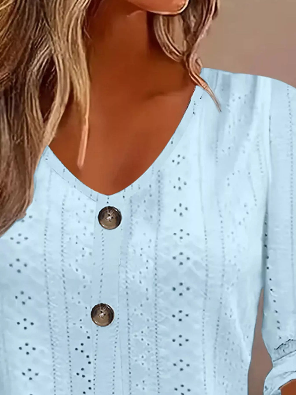 Eyelet Tie-Sleeve Detail Top - Draped in Grace