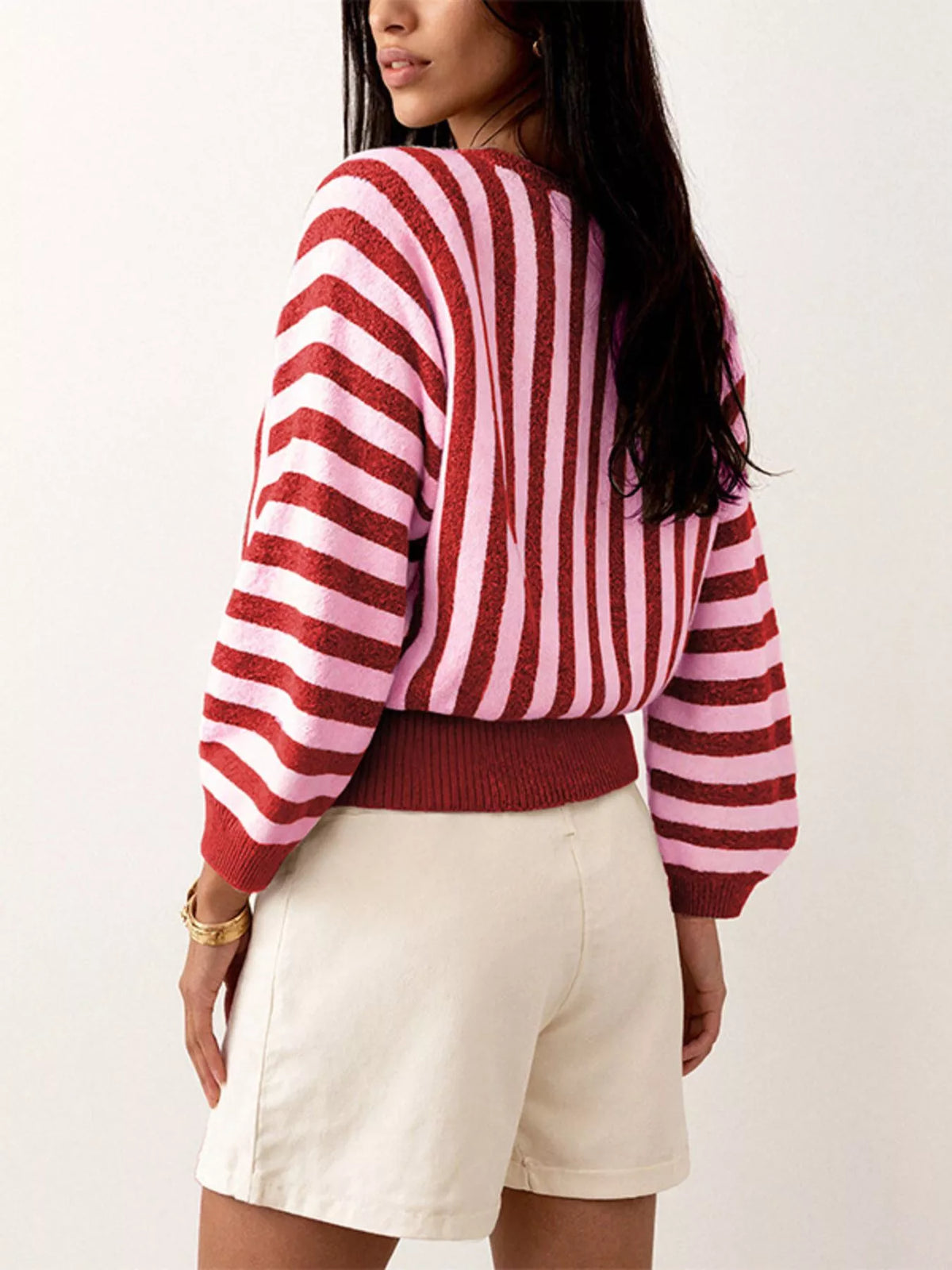 Striped Crew Neck Sweater - Draped in Grace