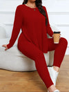 Ribbed Knit Split-Hem Two-Piece Set