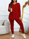 Ribbed Knit Split-Hem Two-Piece Set