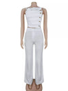 Smocked Cami Wide Leg Pants Set