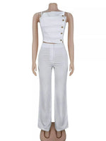 Smocked Cami Wide Leg Pants Set