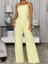 Smocked Cami Wide Leg Pants Set