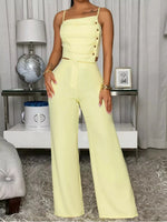 Smocked Cami Wide Leg Pants Set
