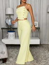 Smocked Cami Wide Leg Pants Set