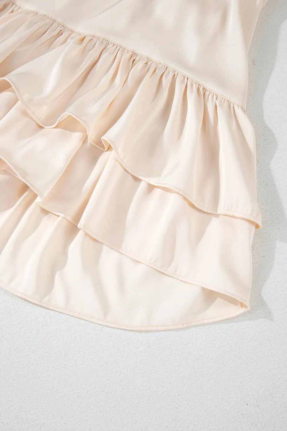 Frill Ruffled V-Neck Long Sleeve Mini Dress - Draped in Grace