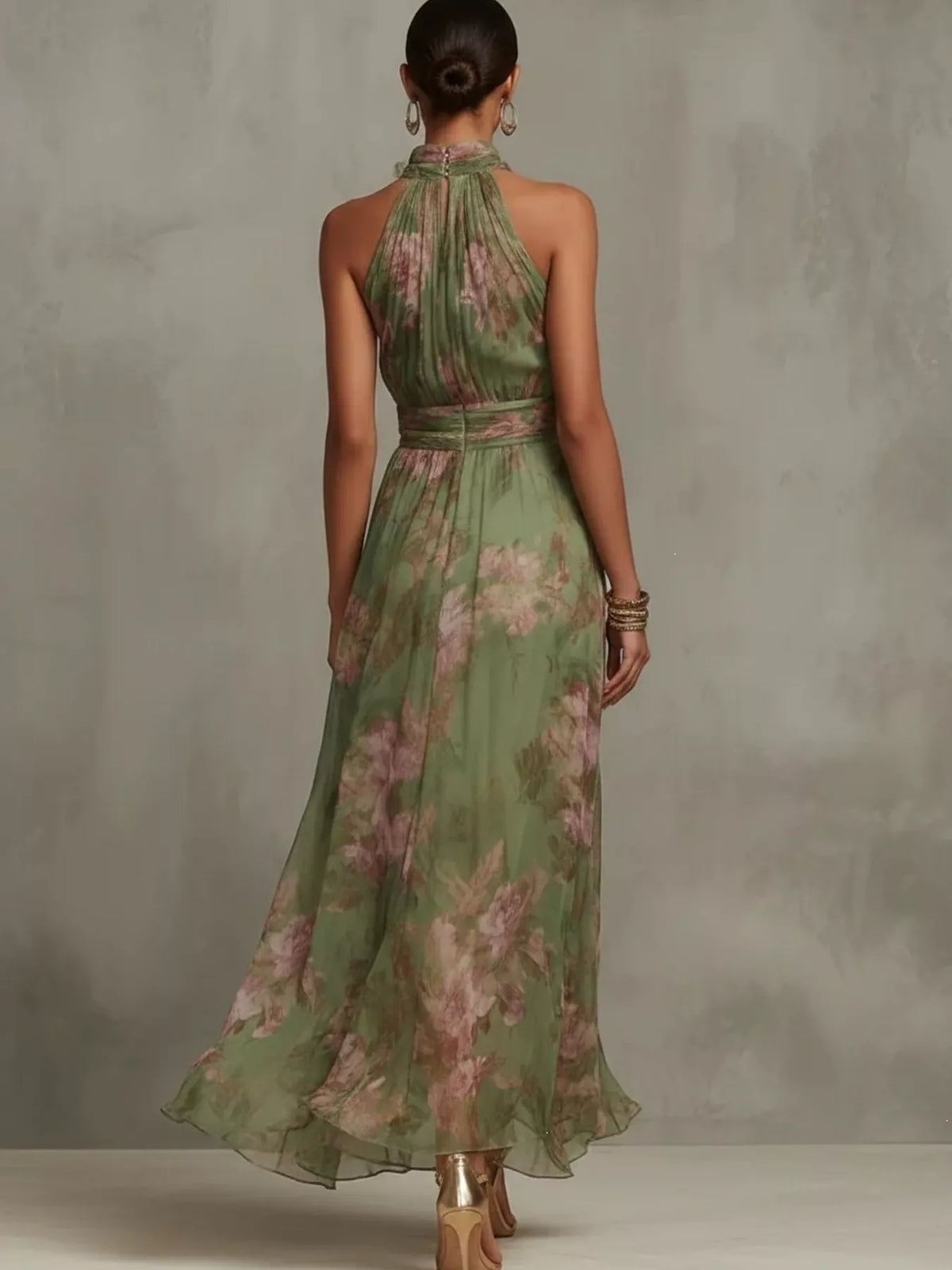 Full Size Floral Print Sleeveless Maxi Dress Plus Size - Draped in Grace