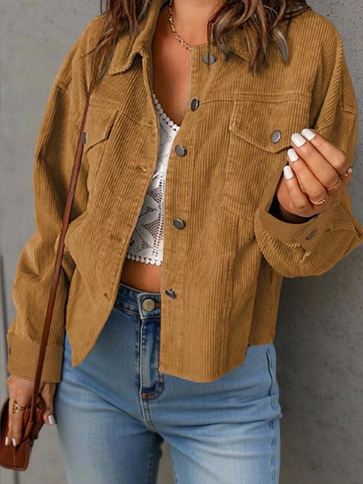 Corduroy Button-Down Shacket - Draped in Grace