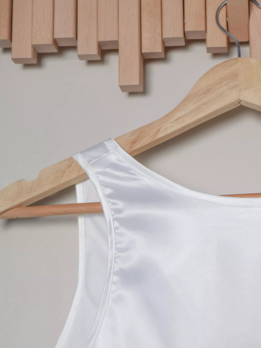 Satin Deep V-Neck Tank - Draped in Grace