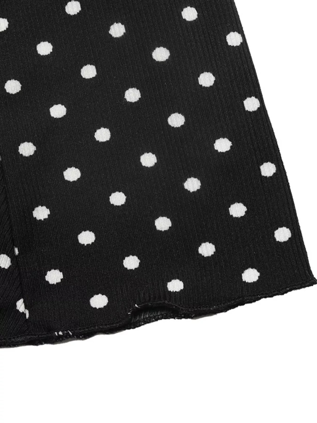 Polka Dot Lace Trimmed V-Neck Mini Dress - Draped in Grace