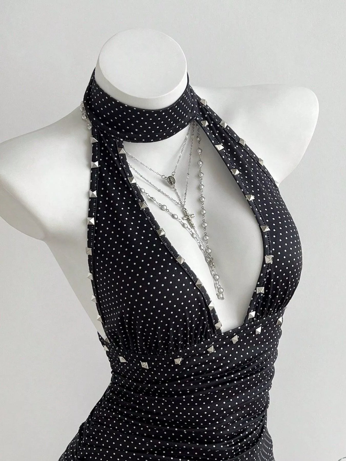 Front Halter Neck Dress - Draped in Grace
