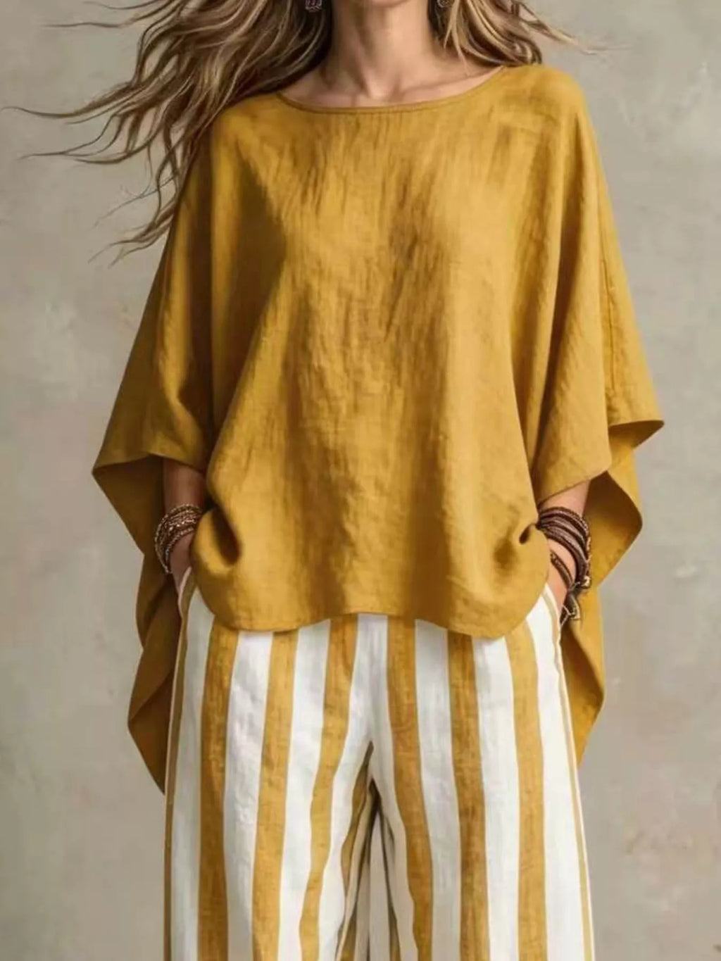 Full Size Solid Color Top and Pants Set Plus Size - Draped in Grace