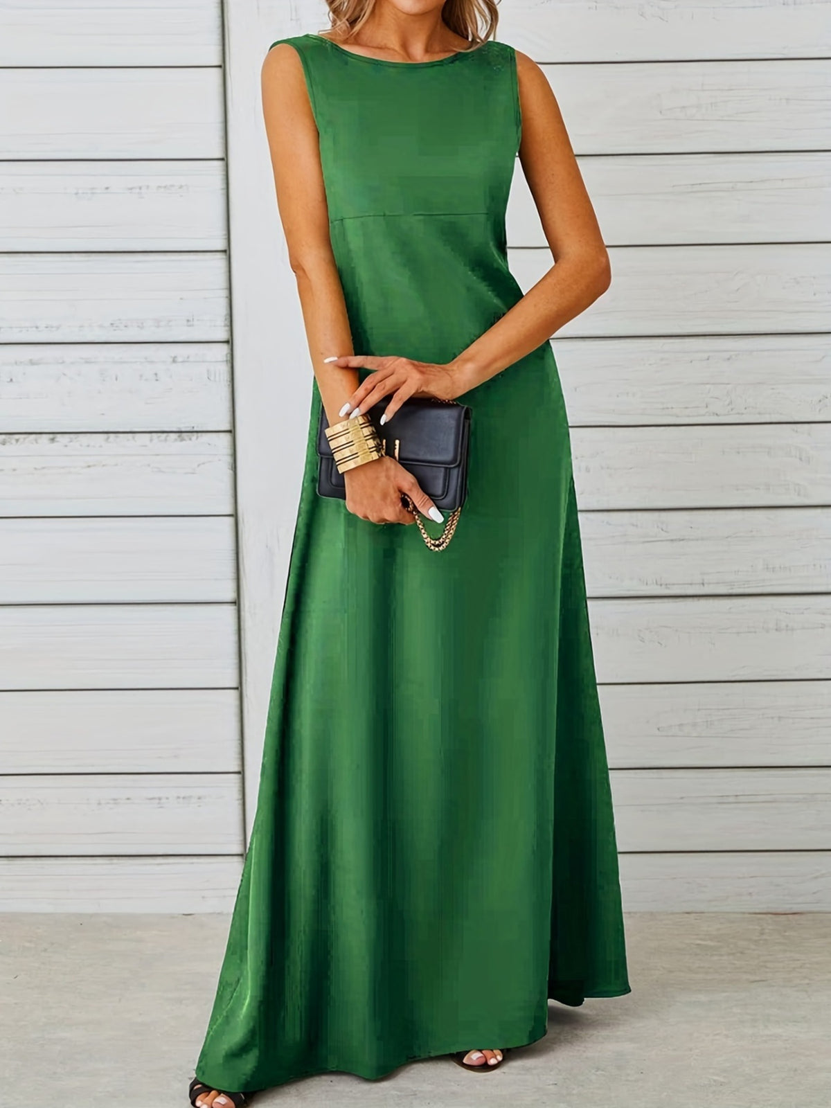 Sleeveless Flowy Maxi Dress - Draped in Grace