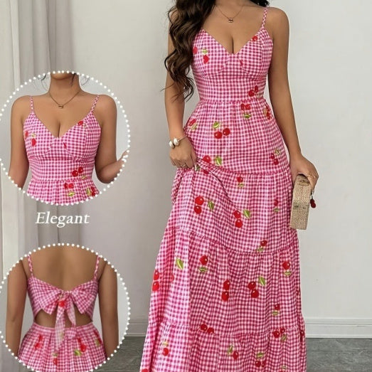Fitted-waist Multi-layered Long Camisole Dress - Draped in Grace