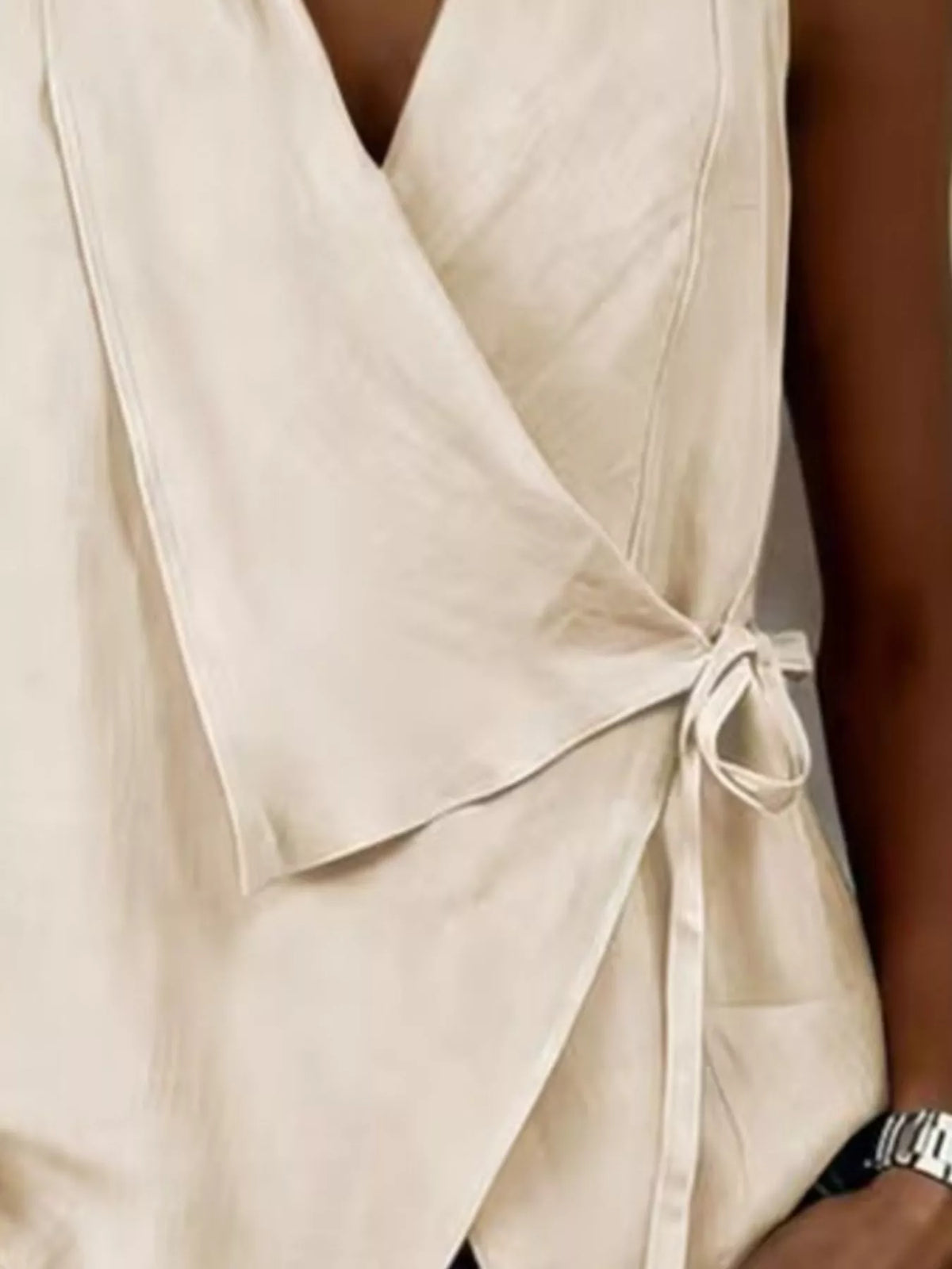 Tie Detail Sleeveless Top - Draped in Grace