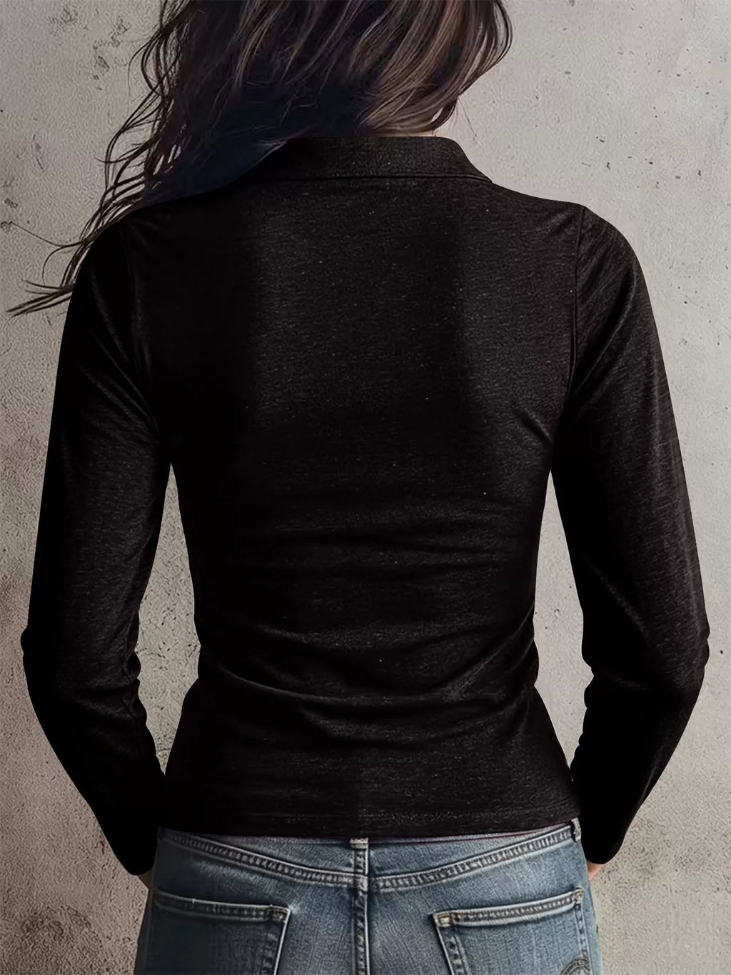 Slim Fit Long Sleeve Quarter-Zip T-Shirt - Draped in Grace