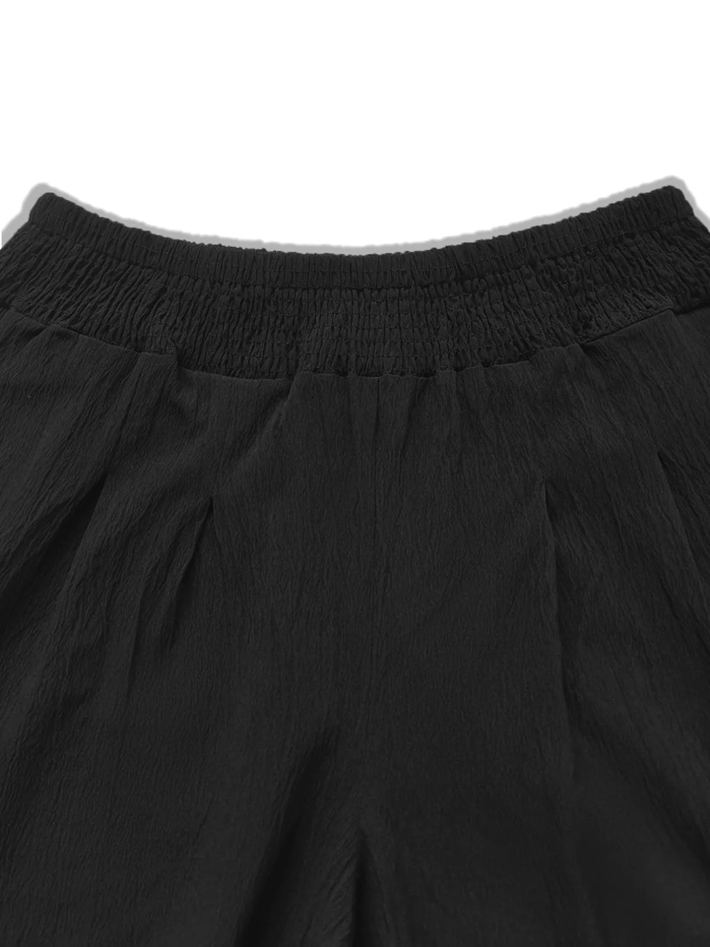 Plus Size High Waist Wide Leg Smocked Waist Pants - Draped in Grace
