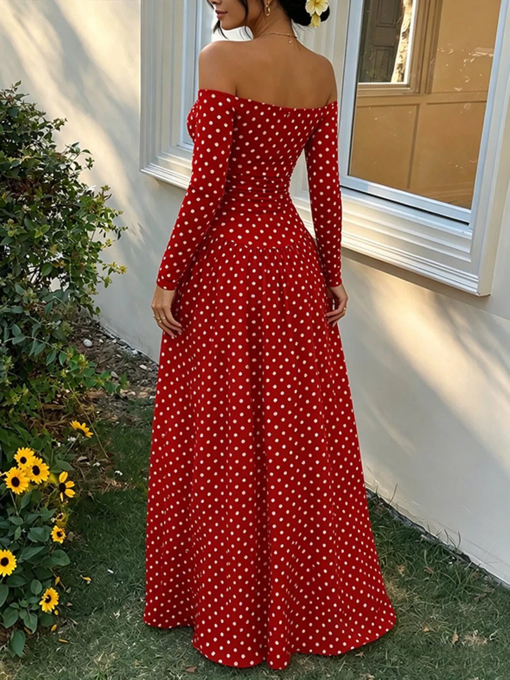 Off-the-Shoulder Maxi Dress - Draped in Grace