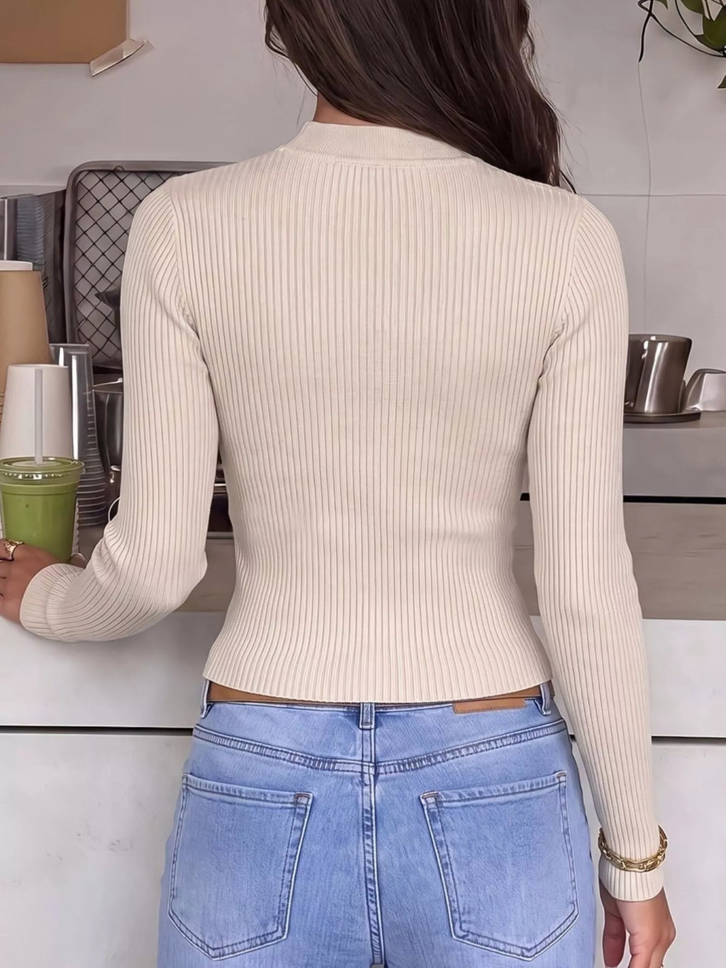 Knot Detail Ribbed Knit Top - Draped in Grace