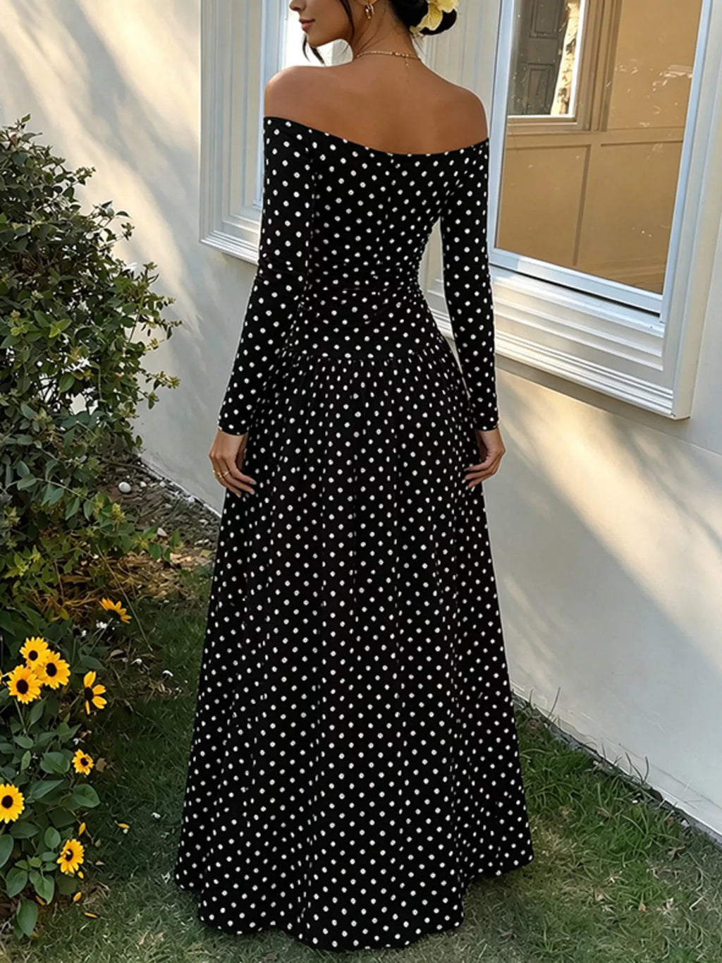 Off-the-Shoulder Maxi Dress - Draped in Grace
