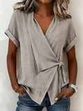 Tie-Side Detail Wrap Top - Draped in Grace