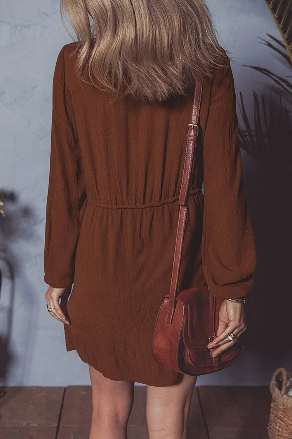 Floral Embroidered Long Sleeve Mini Dress - Draped in Grace