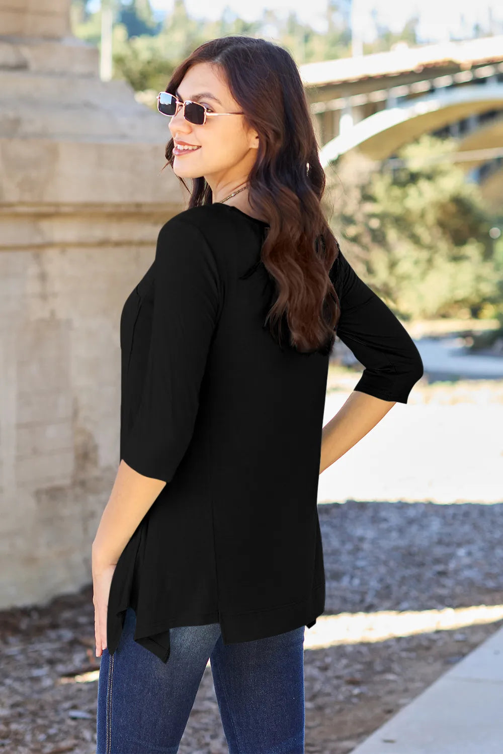 Basic Bae Full Size Round Neck Pocketed T-Shirt - Draped in Grace