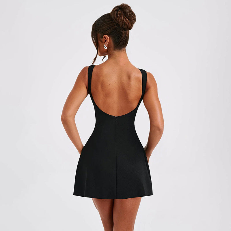 Sexy Slim-fitting Backless Dress - Draped in Grace