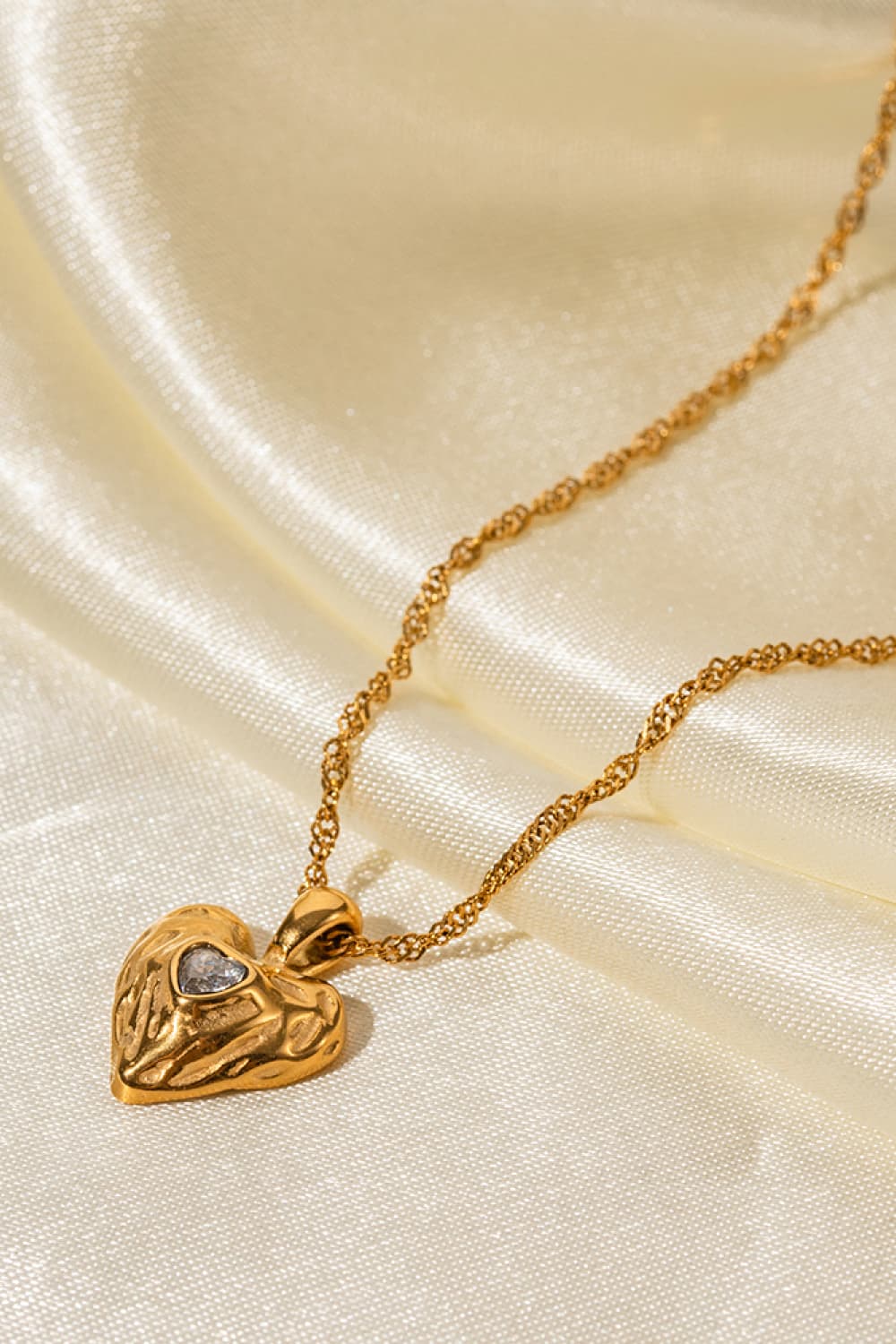 Heart Pendant Stainless Steel Necklace - Draped in Grace