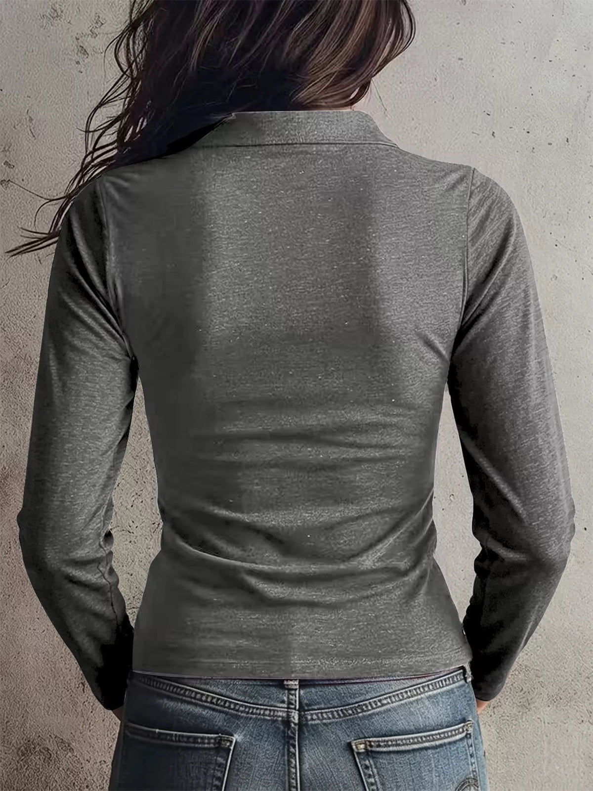 Slim Fit Long Sleeve Quarter-Zip T-Shirt - Draped in Grace