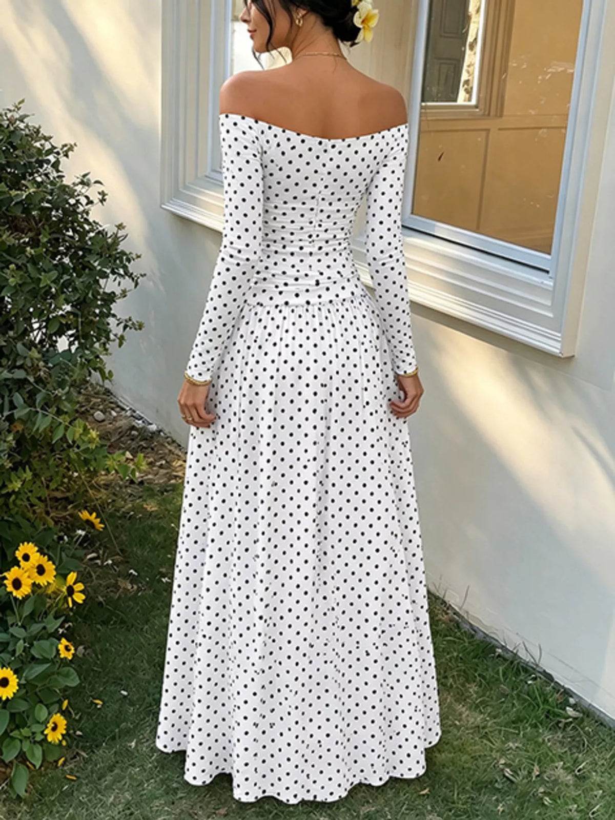 Off-the-Shoulder Maxi Dress - Draped in Grace