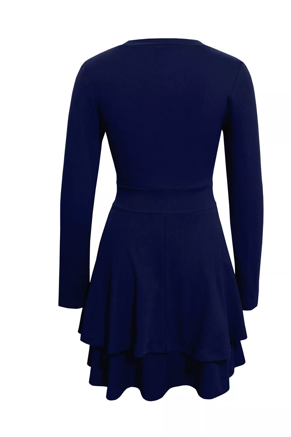 Layered Long Sleeve V-Neck Mini Dress - Draped in Grace