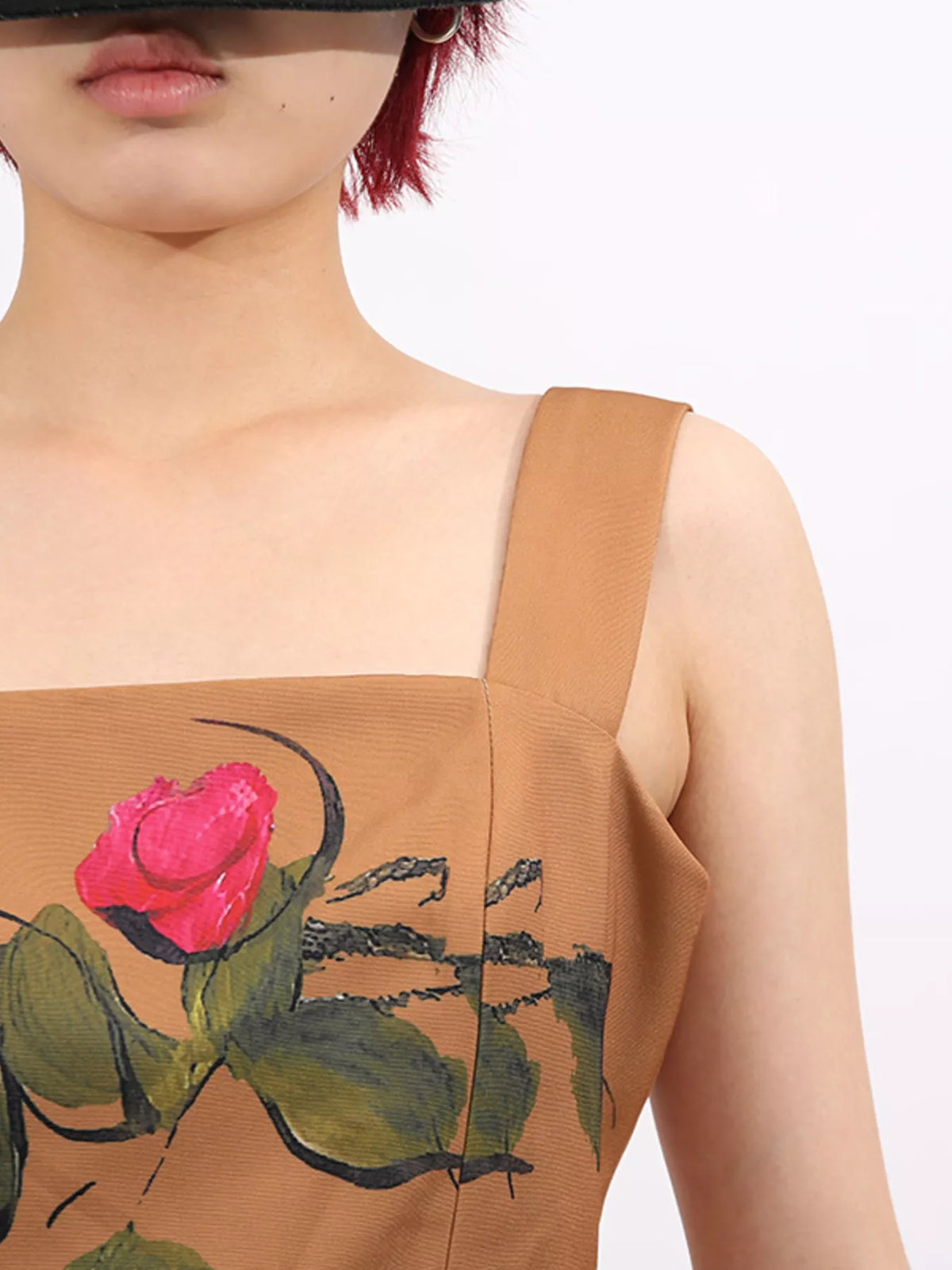 Floral Print Square Neck Midi Dress - Draped in Grace