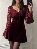 Lace Flare Sleeve Mini Dress - Draped in Grace