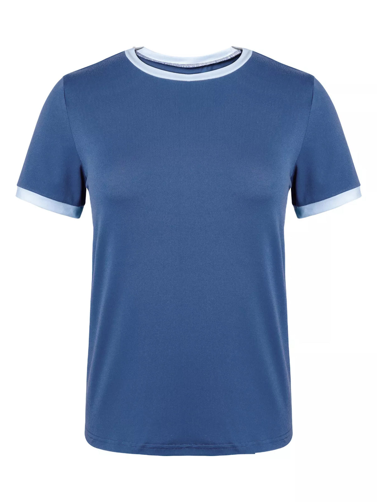 Casual Contrast Trim Short Sleeve T-Shirt - Draped in Grace