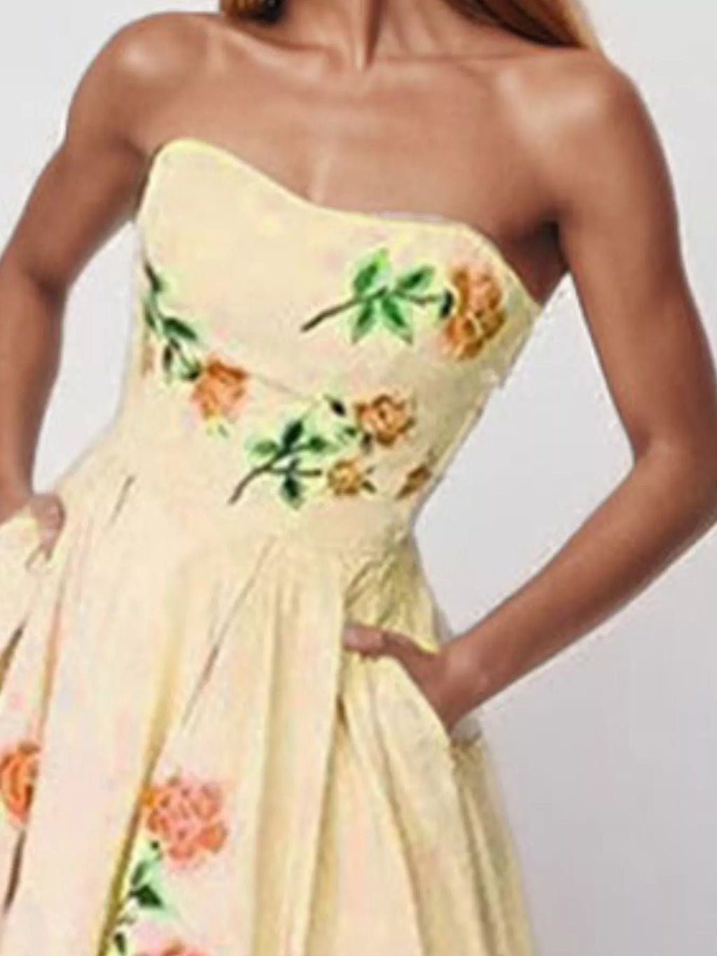Floral Print Tube Maxi Dress - Draped in Grace