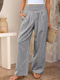 Gingham Wide-Leg Pants - Draped in Grace