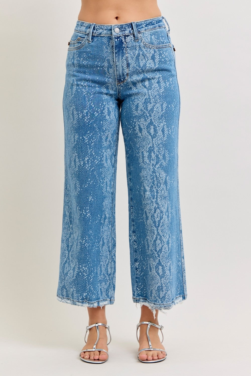 Judy Blue High Rise Ankle Wide Leg Jeans - Draped in Grace