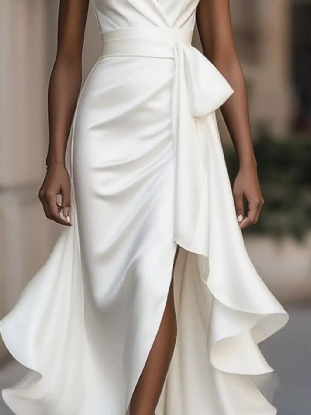 Ruffled Halter Neck Maxi Dress - Draped in Grace