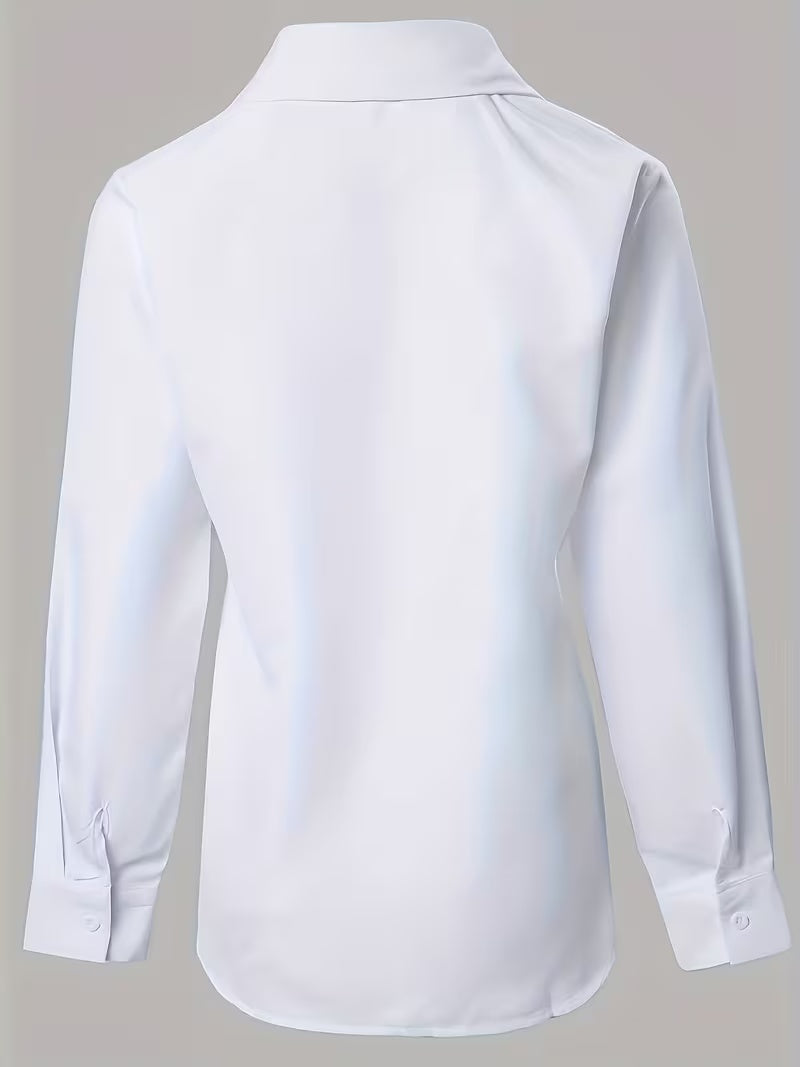 Plus Size Women'S Plus Size Casual Long Sleeve Shirt - Draped in Grace